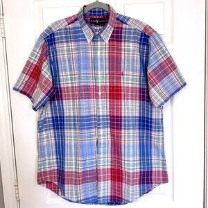 Ralph Lauren | Classic Fit | Short Sleeve Button Up Shirt | Primary Colors Plaid
